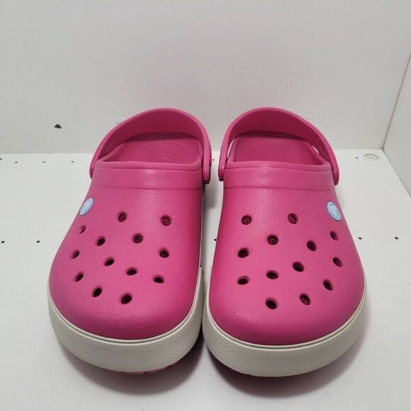 𝅺CROCS Unisex Round Toe Slip On Comfort Slingback Pink Clog Shoes Size M8 W10 - Picture 5 of 8